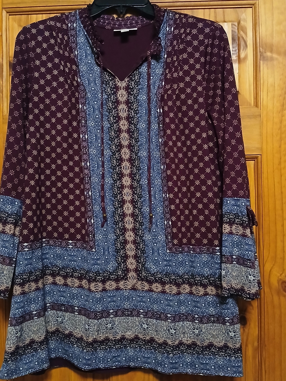 Style & Co. Boho Print Tunic in Plum and Blue